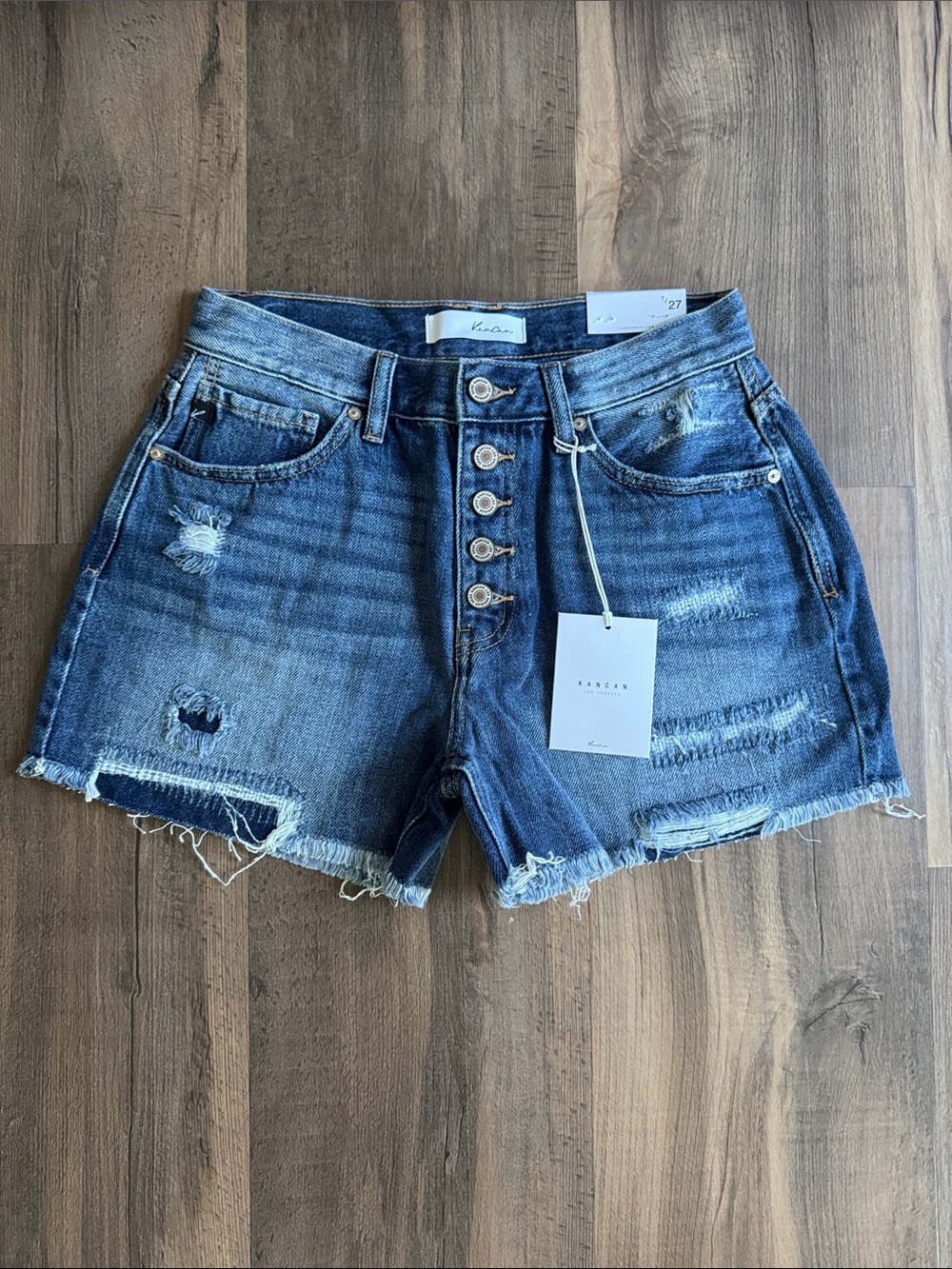 KanCan high rise jean shorts